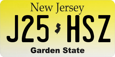 NJ license plate J25HSZ