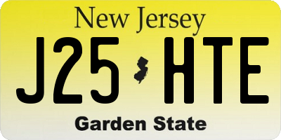 NJ license plate J25HTE