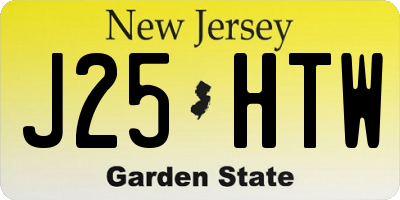 NJ license plate J25HTW