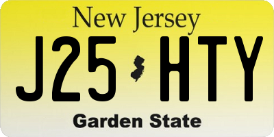 NJ license plate J25HTY