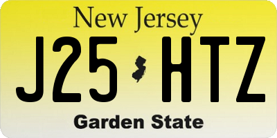 NJ license plate J25HTZ