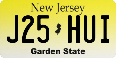 NJ license plate J25HUI