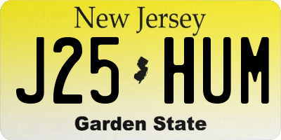 NJ license plate J25HUM
