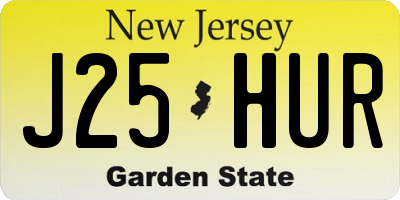 NJ license plate J25HUR