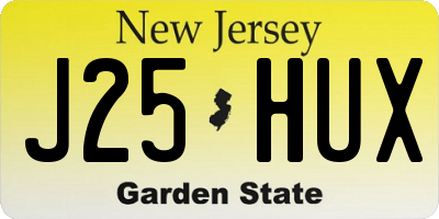 NJ license plate J25HUX