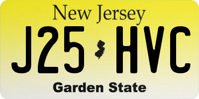NJ license plate J25HVC