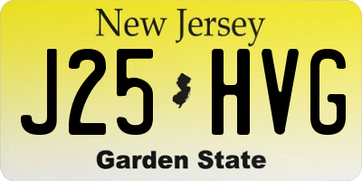 NJ license plate J25HVG