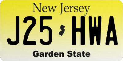 NJ license plate J25HWA