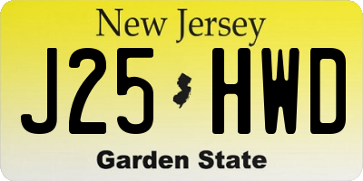 NJ license plate J25HWD