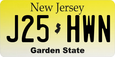 NJ license plate J25HWN
