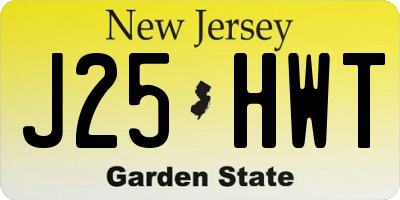 NJ license plate J25HWT