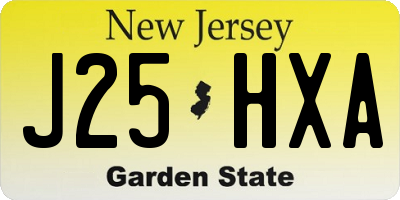 NJ license plate J25HXA