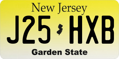 NJ license plate J25HXB