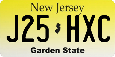 NJ license plate J25HXC