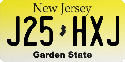 NJ license plate J25HXJ