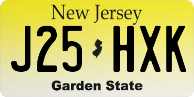 NJ license plate J25HXK
