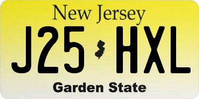 NJ license plate J25HXL