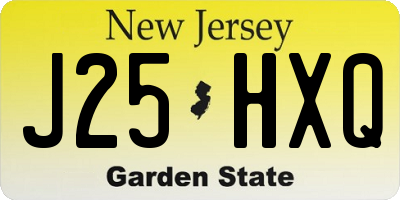 NJ license plate J25HXQ