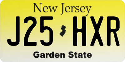 NJ license plate J25HXR