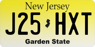 NJ license plate J25HXT