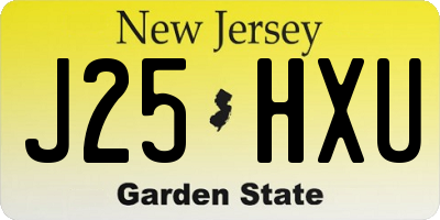 NJ license plate J25HXU