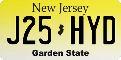 NJ license plate J25HYD