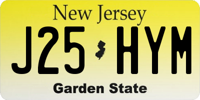 NJ license plate J25HYM