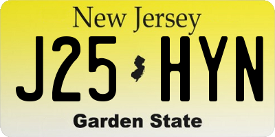 NJ license plate J25HYN