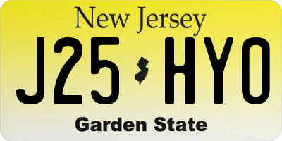 NJ license plate J25HYO