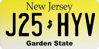 NJ license plate J25HYV