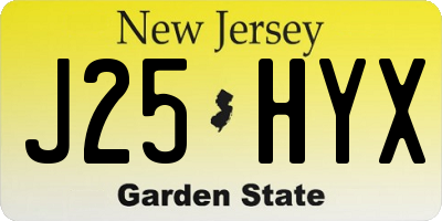 NJ license plate J25HYX
