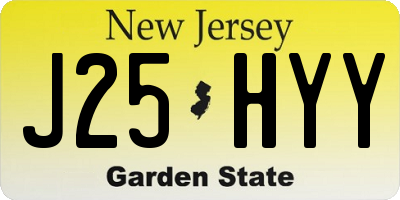 NJ license plate J25HYY