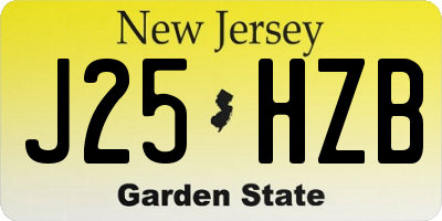 NJ license plate J25HZB