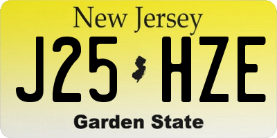 NJ license plate J25HZE