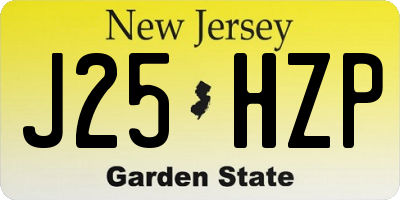 NJ license plate J25HZP