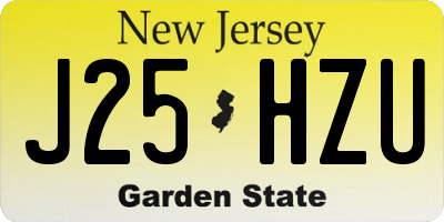 NJ license plate J25HZU