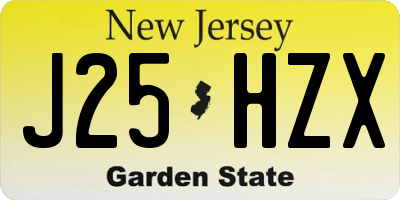 NJ license plate J25HZX