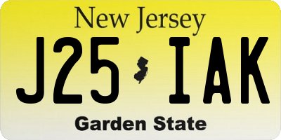 NJ license plate J25IAK