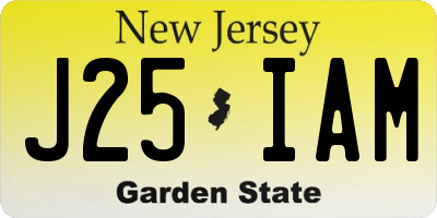 NJ license plate J25IAM