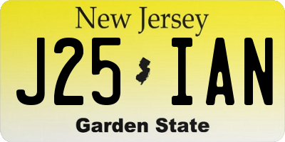 NJ license plate J25IAN