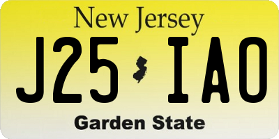 NJ license plate J25IAO