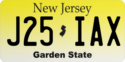 NJ license plate J25IAX