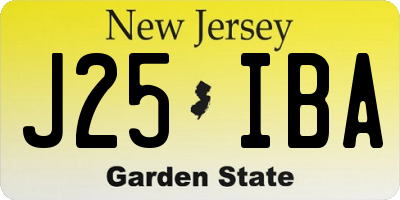 NJ license plate J25IBA