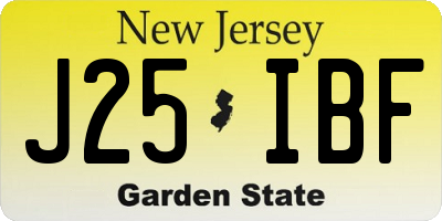 NJ license plate J25IBF