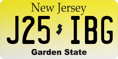 NJ license plate J25IBG