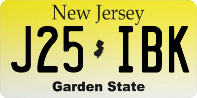 NJ license plate J25IBK