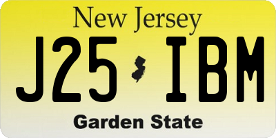 NJ license plate J25IBM