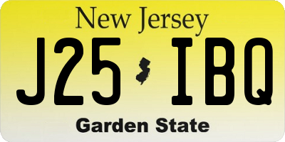 NJ license plate J25IBQ