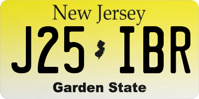 NJ license plate J25IBR