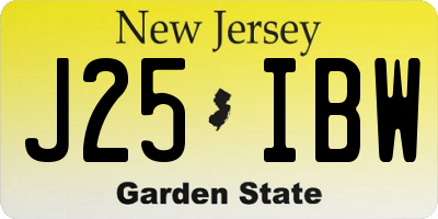 NJ license plate J25IBW
